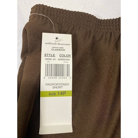 Alfred Dunner Women’s Brown Straight Leg Pull on Pants NWT size 14P MachineWash - Picture 2 of 12